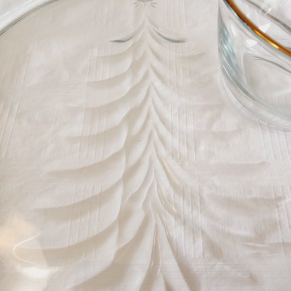 Holiday 16K Gold Indiana Glass Chip Dip Set (Fuente para Patatas Fritas y Salsa) - Picture 3 of 15